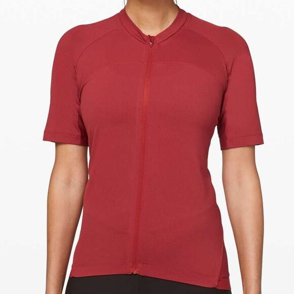 Lululemon City To Summit Cycling Jersey Cayenne Women's Size Large EUC - Picture 1 of 10